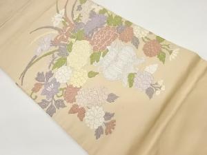 唐織花瓶に花々模様織出し名古屋帯